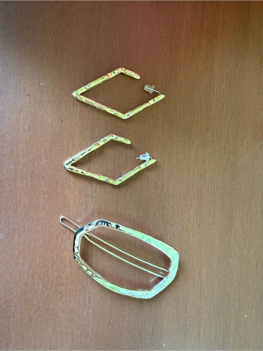 Kendra Scott Gold Textured Earrings and Hair Clip